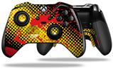 Halftone Splatter Yellow Red - Decal Style Skin fits Microsoft XBOX One ELITE Wireless Controller (CONTROLLER NOT INCLUDED)