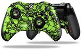 Scattered Skulls Neon Green - Decal Style Skin fits Microsoft XBOX One ELITE Wireless Controller (CONTROLLER NOT INCLUDED)