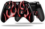 Metal Flames Red - Decal Style Skin fits Microsoft XBOX One ELITE Wireless Controller (CONTROLLER NOT INCLUDED)