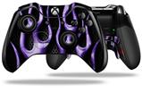 Metal Flames Purple - Decal Style Skin fits Microsoft XBOX One ELITE Wireless Controller (CONTROLLER NOT INCLUDED)