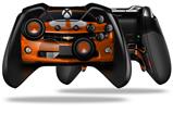 2010 Chevy Camaro Orange - White Stripes on Black - Decal Style Skin fits Microsoft XBOX One ELITE Wireless Controller (CONTROLLER NOT INCLUDED)
