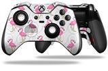 Flamingos on White - Decal Style Skin fits Microsoft XBOX One ELITE Wireless Controller (CONTROLLER NOT INCLUDED)