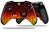 Fire on Black - Decal Style Skin fits Microsoft XBOX One ELITE Wireless Controller (CONTROLLER NOT INCLUDED)