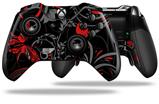 Twisted Garden Gray and Red - Decal Style Skin fits Microsoft XBOX One ELITE Wireless Controller (CONTROLLER NOT INCLUDED)