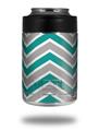 Skin Decal Wrap for Yeti Colster, Ozark Trail and RTIC Can Coolers - Zig Zag Teal and Gray (COOLER NOT INCLUDED)