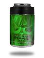 Skin Decal Wrap for Yeti Colster, Ozark Trail and RTIC Can Coolers - Flaming Fire Skull Green (COOLER NOT INCLUDED)