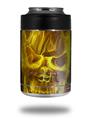 Skin Decal Wrap for Yeti Colster, Ozark Trail and RTIC Can Coolers - Flaming Fire Skull Yellow (COOLER NOT INCLUDED)
