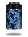 Skin Decal Wrap for Yeti Colster, Ozark Trail and RTIC Can Coolers - Retro Houndstooth Blue (COOLER NOT INCLUDED)