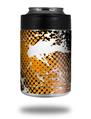 Skin Decal Wrap for Yeti Colster, Ozark Trail and RTIC Can Coolers - Halftone Splatter White Orange (COOLER NOT INCLUDED)