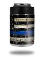 Skin Decal Wrap for Yeti Colster, Ozark Trail and RTIC Can Coolers - Painted Faded Cracked Blue Line Stripe USA American Flag (COOLER NOT INCLUDED)