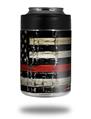 Skin Decal Wrap for Yeti Colster, Ozark Trail and RTIC Can Coolers - Painted Faded and Cracked Red Line USA American Flag (COOLER NOT INCLUDED)