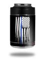 Skin Decal Wrap for Yeti Colster, Ozark Trail and RTIC Can Coolers - Yeti Colster Brushed USA American Flag Blue Line (COOLER NOT INCLUDED)
