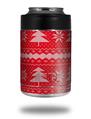 Skin Decal Wrap for Yeti Colster, Ozark Trail and RTIC Can Coolers - Ugly Holiday Christmas Sweater - Christmas Trees Red 01 (COOLER NOT INCLUDED)