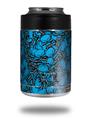 Skin Decal Wrap for Yeti Colster, Ozark Trail and RTIC Can Coolers - Scattered Skulls Neon Blue (COOLER NOT INCLUDED)