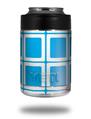 Skin Decal Wrap for Yeti Colster, Ozark Trail and RTIC Can Coolers - Squared Neon Blue (COOLER NOT INCLUDED)