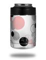 Skin Decal Wrap for Yeti Colster, Ozark Trail and RTIC Can Coolers - Lots of Dots Pink on White (COOLER NOT INCLUDED)