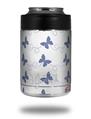 Skin Decal Wrap for Yeti Colster, Ozark Trail and RTIC Can Coolers - Pastel Butterflies Blue on White (COOLER NOT INCLUDED)