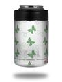 Skin Decal Wrap for Yeti Colster, Ozark Trail and RTIC Can Coolers - Pastel Butterflies Green on White (COOLER NOT INCLUDED)