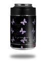 Skin Decal Wrap for Yeti Colster, Ozark Trail and RTIC Can Coolers - Pastel Butterflies Purple on Black (COOLER NOT INCLUDED)