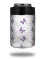 Skin Decal Wrap for Yeti Colster, Ozark Trail and RTIC Can Coolers - Pastel Butterflies Purple on White (COOLER NOT INCLUDED)