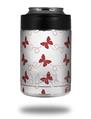 Skin Decal Wrap for Yeti Colster, Ozark Trail and RTIC Can Coolers - Pastel Butterflies Red on White (COOLER NOT INCLUDED)