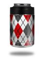 Skin Decal Wrap for Yeti Colster, Ozark Trail and RTIC Can Coolers - Argyle Red and Gray (COOLER NOT INCLUDED)