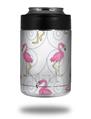 Skin Decal Wrap for Yeti Colster, Ozark Trail and RTIC Can Coolers - Flamingos on White (COOLER NOT INCLUDED)