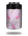 Skin Decal Wrap for Yeti Colster, Ozark Trail and RTIC Can Coolers - Flamingos on Pink (COOLER NOT INCLUDED)