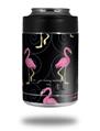 Skin Decal Wrap for Yeti Colster, Ozark Trail and RTIC Can Coolers - Flamingos on Black (COOLER NOT INCLUDED)