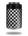 Skin Decal Wrap for Yeti Colster, Ozark Trail and RTIC Can Coolers - Checkered Canvas Black and White (COOLER NOT INCLUDED)