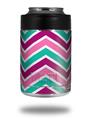 Skin Decal Wrap for Yeti Colster, Ozark Trail and RTIC Can Coolers - Zig Zag Teal Pink Purple (COOLER NOT INCLUDED)