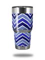 Skin Decal Wrap for Yeti Tumbler Rambler 30 oz Zig Zag Blues (TUMBLER NOT INCLUDED)