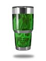 Skin Decal Wrap for Yeti Tumbler Rambler 30 oz Flaming Fire Skull Green (TUMBLER NOT INCLUDED)