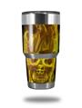 Skin Decal Wrap for Yeti Tumbler Rambler 30 oz Flaming Fire Skull Yellow (TUMBLER NOT INCLUDED)