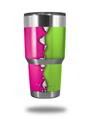 Skin Decal Wrap for Yeti Tumbler Rambler 30 oz Ripped Colors Hot Pink Neon Green (TUMBLER NOT INCLUDED)