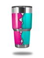 Skin Decal Wrap for Yeti Tumbler Rambler 30 oz Ripped Colors Hot Pink Neon Teal (TUMBLER NOT INCLUDED)