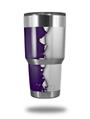 Skin Decal Wrap for Yeti Tumbler Rambler 30 oz Ripped Colors Purple White (TUMBLER NOT INCLUDED)