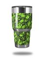 Skin Decal Wrap for Yeti Tumbler Rambler 30 oz Scattered Skulls Neon Green (TUMBLER NOT INCLUDED)