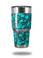 Skin Decal Wrap for Yeti Tumbler Rambler 30 oz Scattered Skulls Neon Teal (TUMBLER NOT INCLUDED)