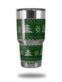 Skin Decal Wrap for Yeti Tumbler Rambler 30 oz Ugly Holiday Christmas Sweater - Christmas Trees Green 01 (TUMBLER NOT INCLUDED)