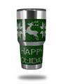 Skin Decal Wrap for Yeti Tumbler Rambler 30 oz Ugly Holiday Christmas Sweater - Happy Holidays Sweater Green 01 (TUMBLER NOT INCLUDED)