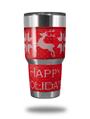 Skin Decal Wrap for Yeti Tumbler Rambler 30 oz Ugly Holiday Christmas Sweater - Happy Holidays Sweater Red 01 (TUMBLER NOT INCLUDED)