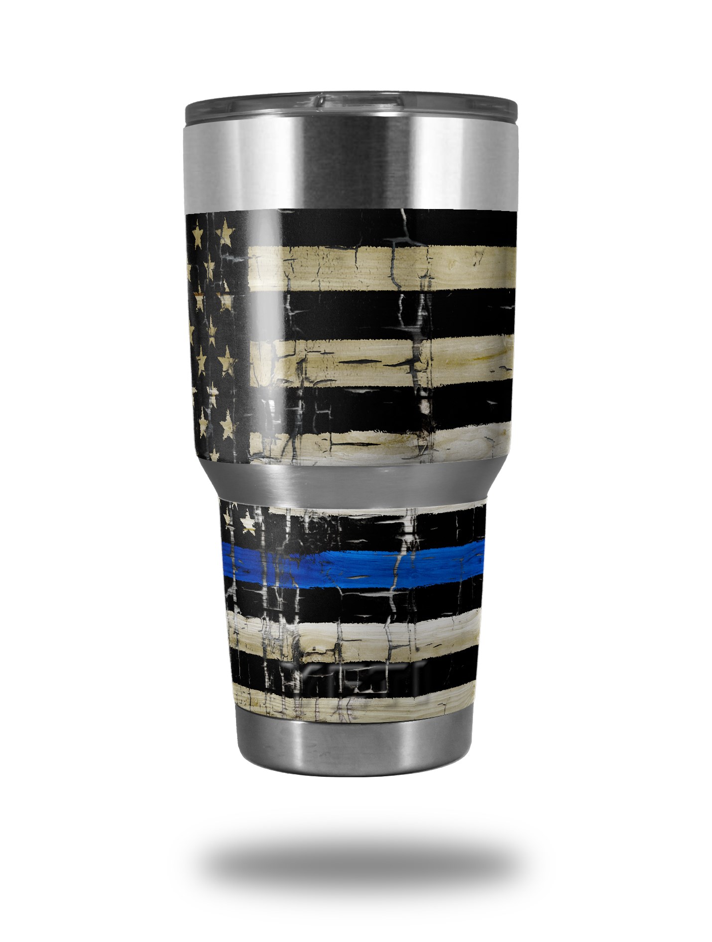 yeti ozark trail tumbler 30oz skin wraps painted faded cracked blue