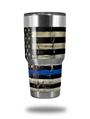 Skin Decal Wrap for Yeti Tumbler Rambler 30 oz Painted Faded Cracked Blue Line Stripe USA American Flag (TUMBLER NOT INCLUDED)