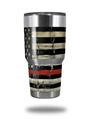 Skin Decal Wrap for Yeti Tumbler Rambler 30 oz Painted Faded and Cracked Red Line USA American Flag (TUMBLER NOT INCLUDED)