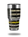 Skin Decal Wrap compatible with Yeti Tumbler Rambler 30 oz Painted Faded and Cracked Yellow Line USA American Flag (TUMBLER NOT INCLUDED)