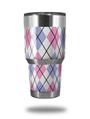 Skin Decal Wrap for Yeti Tumbler Rambler 30 oz Argyle Pink and Blue (TUMBLER NOT INCLUDED)