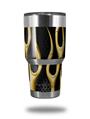 Skin Decal Wrap for Yeti Tumbler Rambler 30 oz Metal Flames Yellow (TUMBLER NOT INCLUDED)