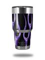 Skin Decal Wrap for Yeti Tumbler Rambler 30 oz Metal Flames Purple (TUMBLER NOT INCLUDED)