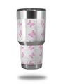 Skin Decal Wrap for Yeti Tumbler Rambler 30 oz Pastel Butterflies Pink on White (TUMBLER NOT INCLUDED)